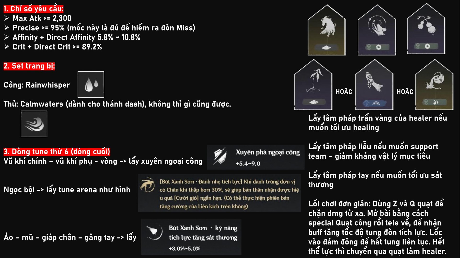 Tổng hợp chỉ số, set trang bị và tâm pháp Tà Tu OnlyFan